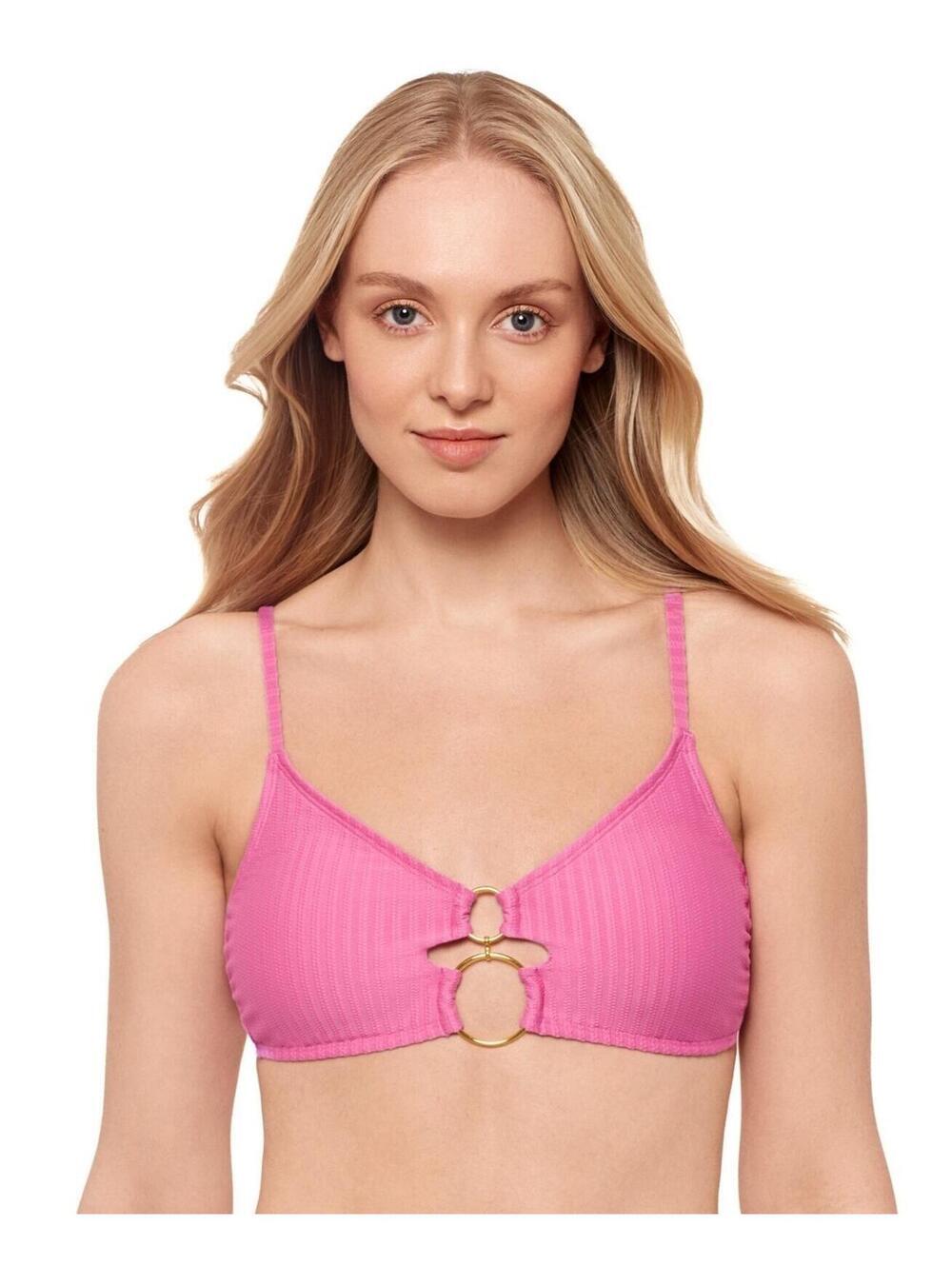 24$ Salt + Cove Juniors' Scoop Neckline O-Ring Bikini Top Women's Size M Pink